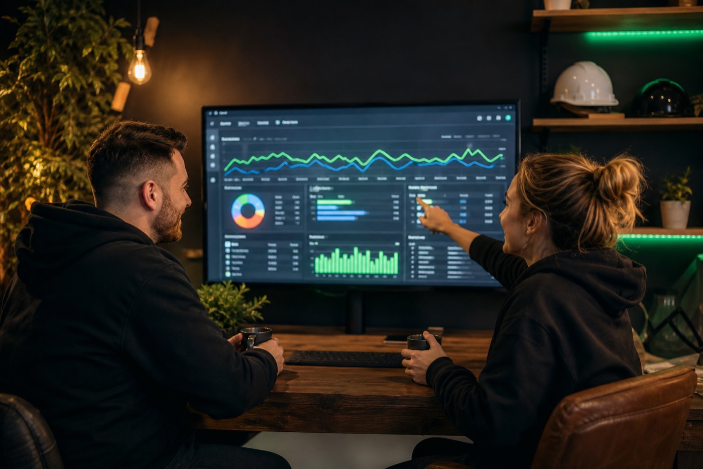 Saddle Up AI team reviewing ad performance on a dashboard